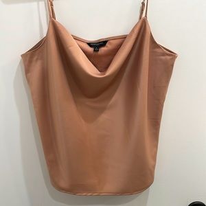 Satin cowl neck spaghetti strap top